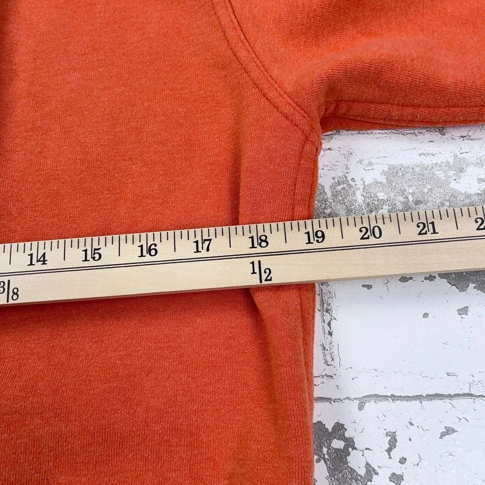 North Face Hoodie Men Small Orange Blue Sweatshirt Sweater Spell Out Outdoor A67